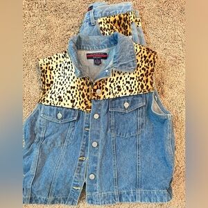 Vintage Denim cheetah set